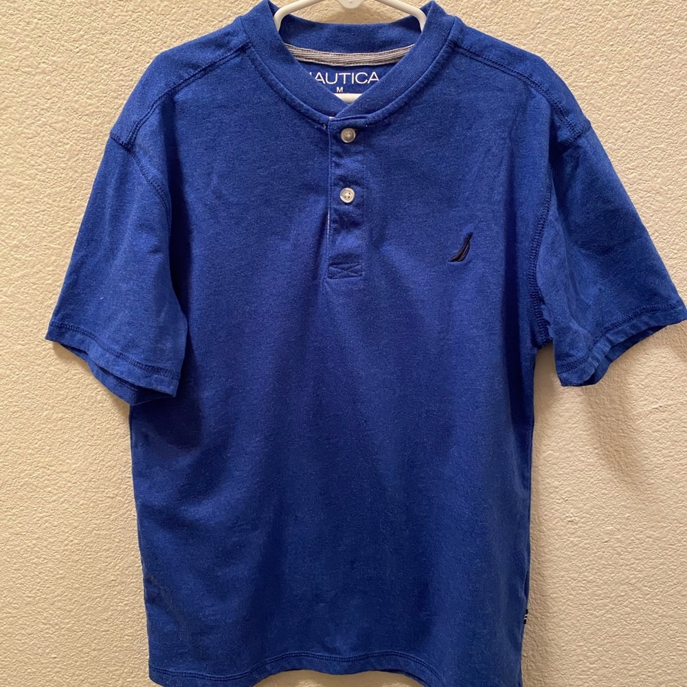 Blue Nautica Medium 10/12 2-button shirt